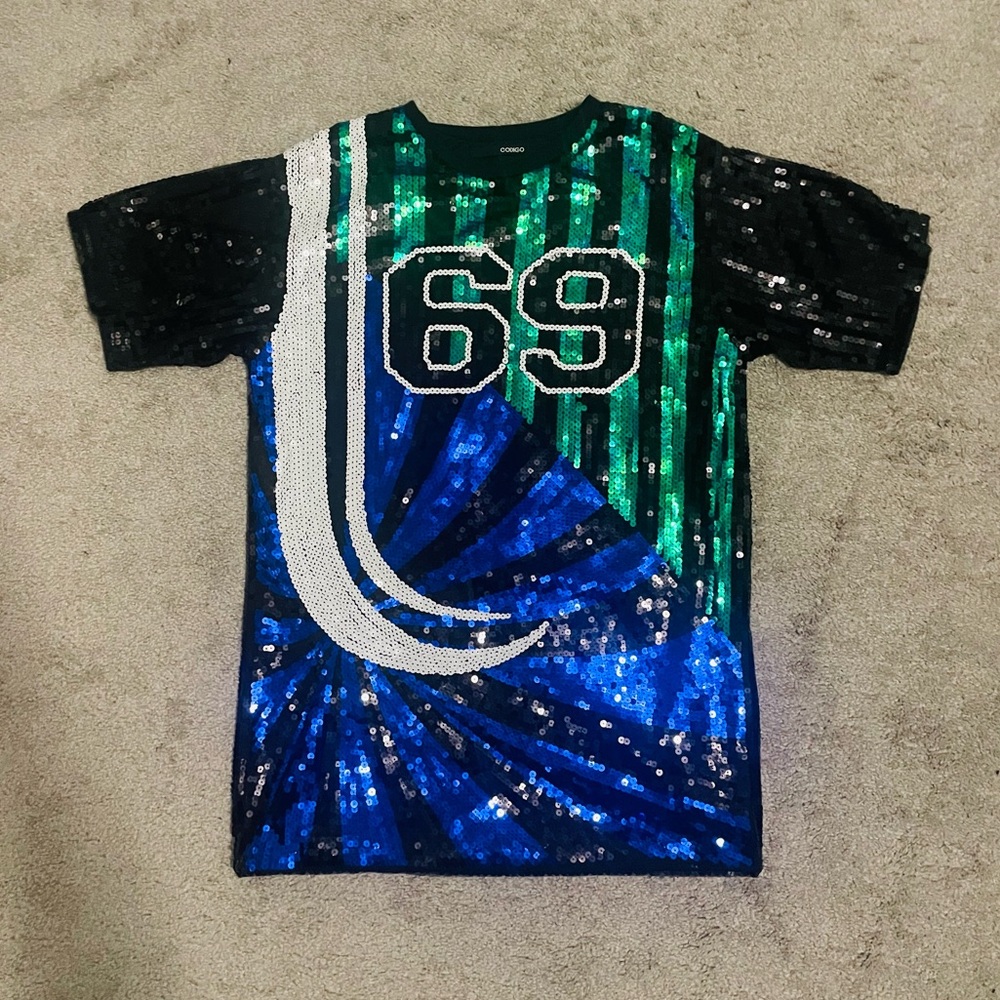 🎱 AMZ “69” Black Sequins Shirt/Dress